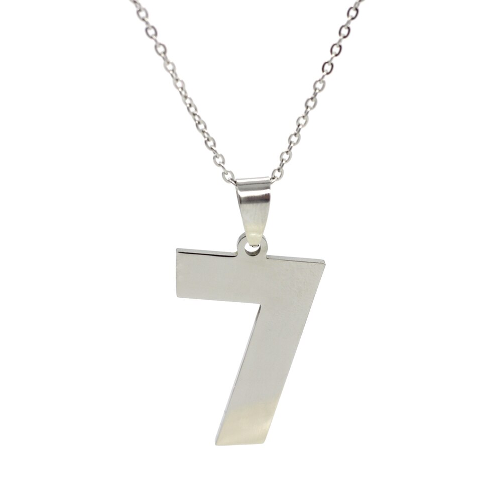 Collares con números para hombre y mujer, joyería personalizada de 0, 1, 2, 3, 4, 5, 6, 7, 8, 9, colgante, collar con números romanos, Punk: 7