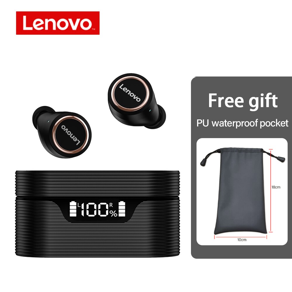 Originele Lenovo LP12 XT82 XT91 XT95 Bluetooth Oortelefoon Draadloze Hoofdtelefoon Sport Headset QT81 LP3 HQ08 Intelligente Led Display: LP12 Black-Bag