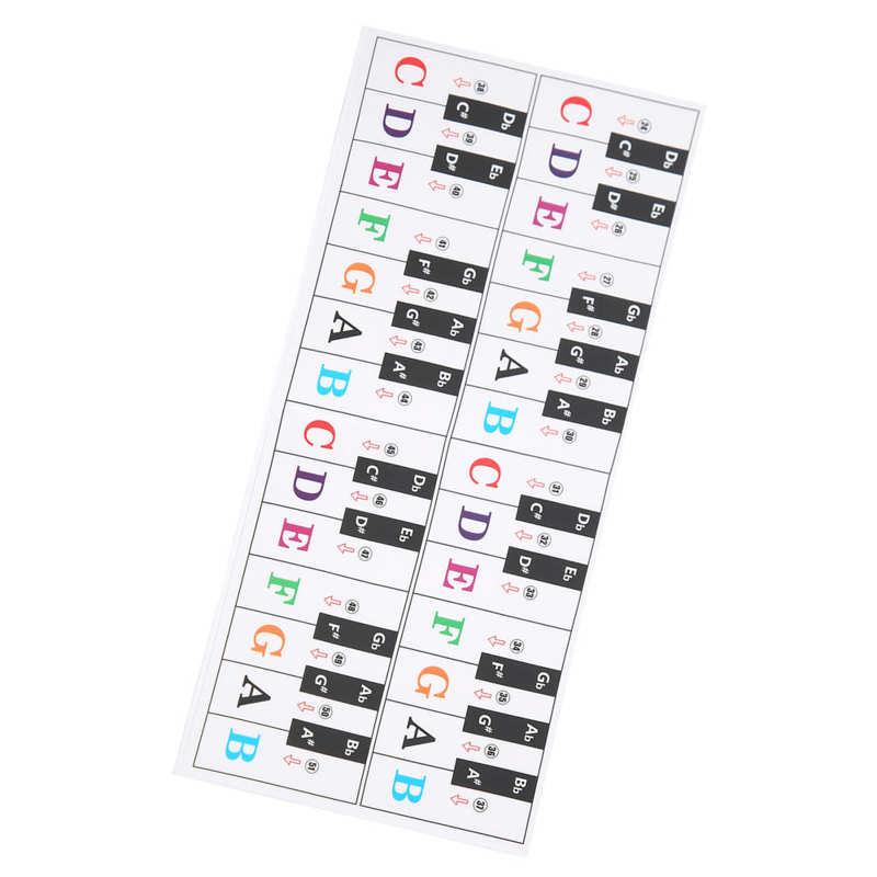 Electronic Keyboard Music Toy Piano Key Sticker Electronic Organ Universal Keyboard Transparent Notation Self-Adhesive