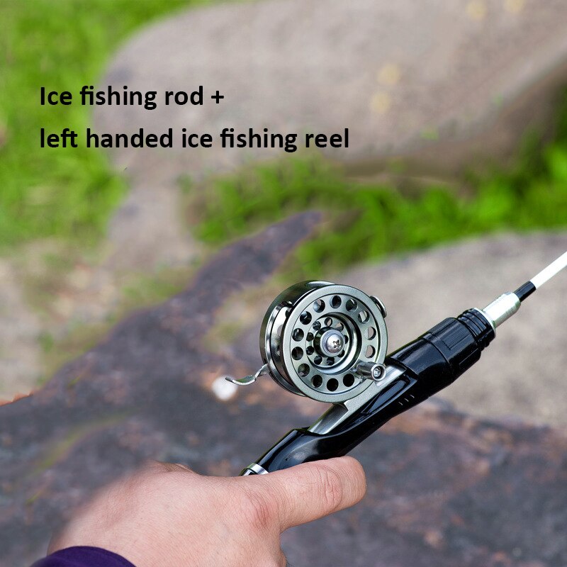 Goture Winter Ijs Hengel 65Cm Baitcasting Hengel Baars Snoek Snoekbaarzen Jigging Rod: rod left reel