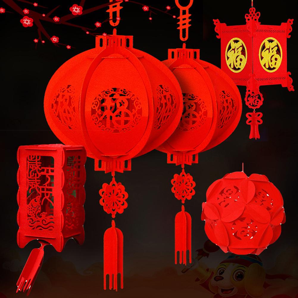 Hængende forsamling godt år held og lykke kinesisk lanterne kinesisk rød lanterne forårsfestival heldig lanterne smukke ornamenter