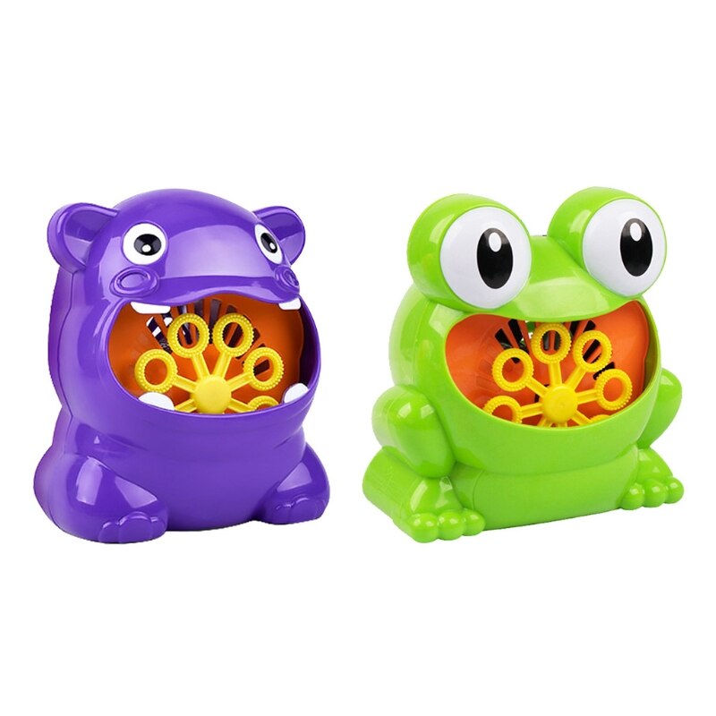 Giocattolo all&#39;aperto di estate ippopotamo rana forma di animale giocattolo a bolle bolle di salto automatiche creatore macchina per bolle regalo per bambini