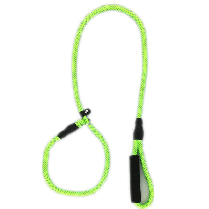 Pitting patroon Nylon Dog Training Leash verstelbare Honden P Keten Anti Kraag Wandelen Leidt Touw Foam handvat huisdier Trekkabel: Groen / 0.8cmX150cm