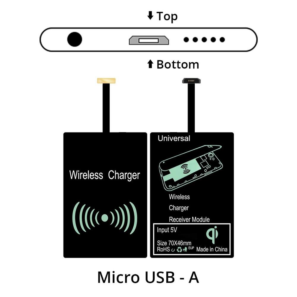 Drahtlose Ladegerät Bausatz Qi 10W Drahtlose Ladung Empfänger für Telefon Universal- Mikro USB Typ C Andorid Schnelle Ladung Pad: Grün