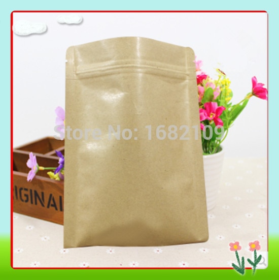 20cm*30cm,100 stk / lot, lynlås / lynlås kraftpapirpose kraftpose / kaffe / tepose snack / blank brun kraftpose uden vindue