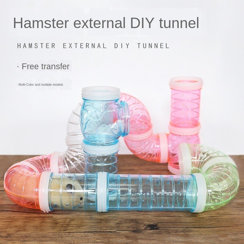 Plastik træningslegeværker eksternt tunnel hamster legetøj multifunktionelt hamsterbur tilbehør hamster rørledning  mj826