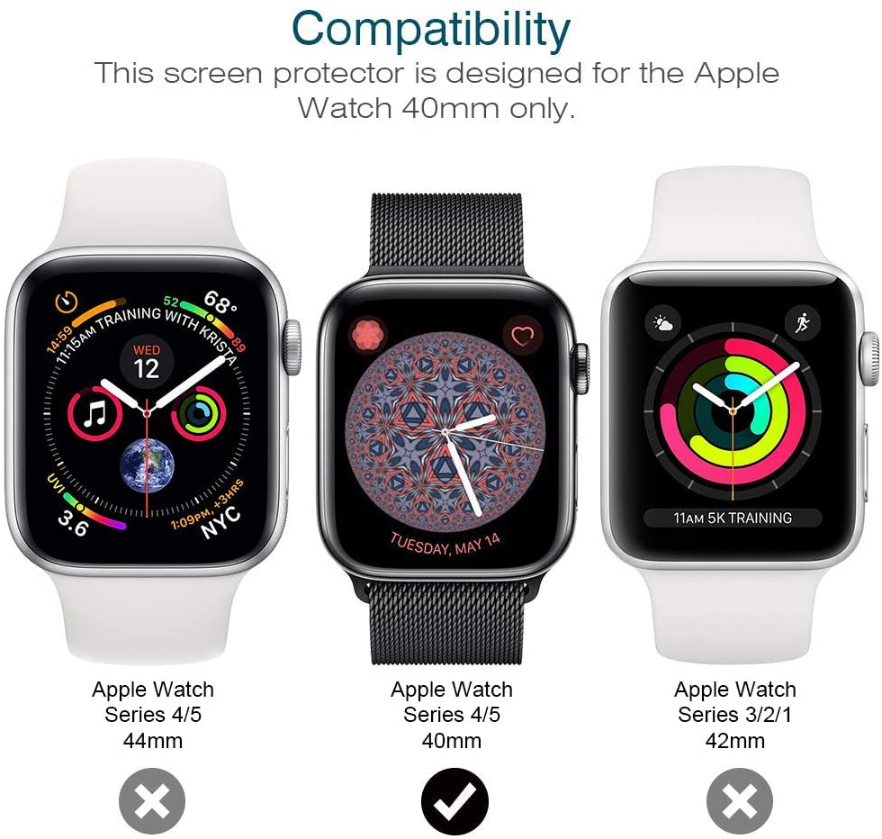 Protector de pantalla para apple watch, película transparente antiburbujas para apple watch seies 5 4 3 44mm 40mm apple watch 42mm 38mm