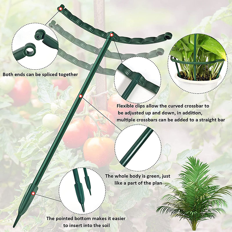 Garden Plant Support Cages Half Round Flower Holder Stake Plastic Flower Pot Climbing Trellis Orchard Rod Gardening Bonsai Tool