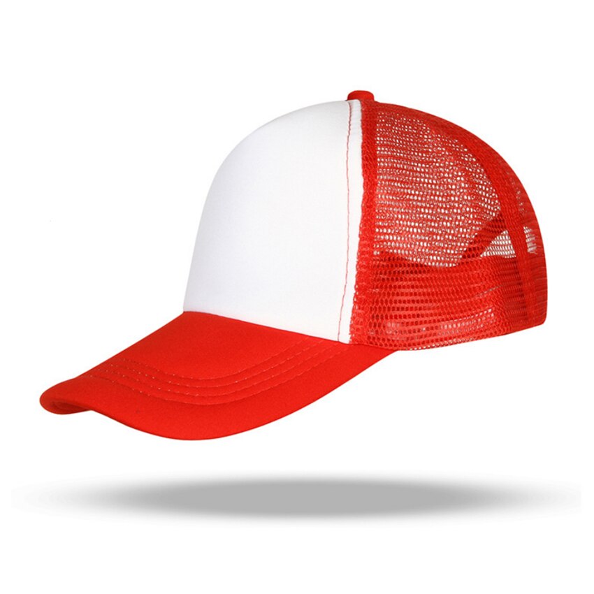 Snapback ajustable para hombres y mujeres, sombreros para hombres y mujeres, gorra de béisbol de malla Lisa informal, ropa de calle, sombrero de papá, gorra de camionero de Hip Hop: Red White