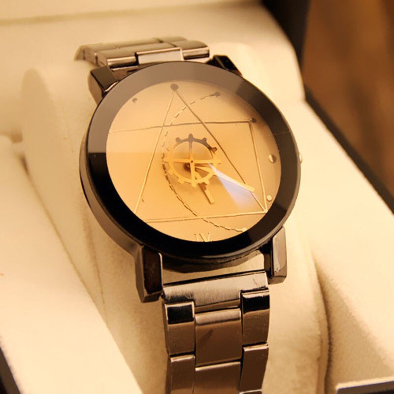 Top quartz herreur sort rustfrit stål båndur business armbåndsur relogio masculino erkek kol saat: Hvid