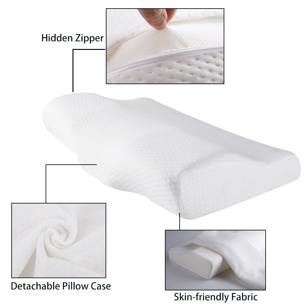 VIP Healthcare Butterfly-shaped Memory Foam Pillow Ergonomic Cervical Core Pillow for Neck & Shoulder Pain For Sleeping