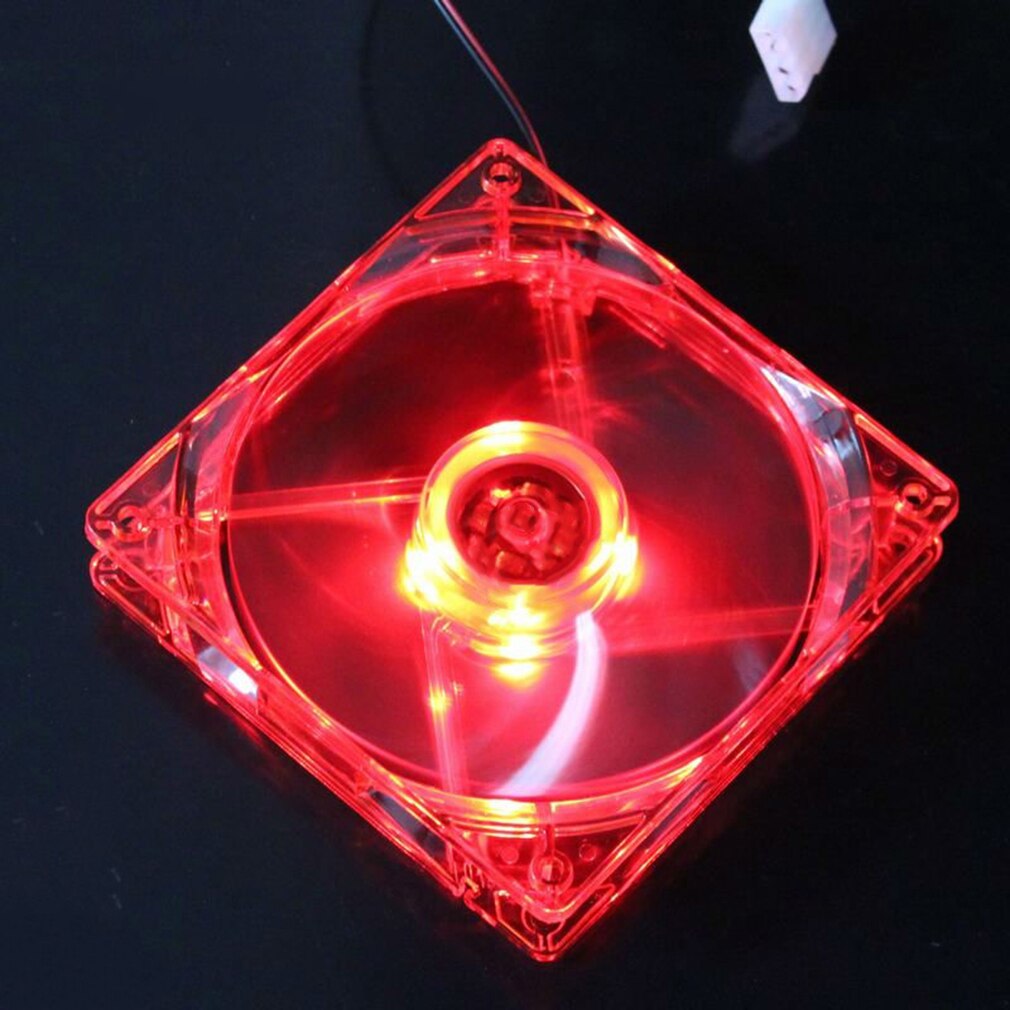 Cooling Fan PC Computer Fan Quad 4 LED Light 120mm PC Computer Case Cooling Fan Mod Quiet Molex Connector Easy Installed Fan 12V: red 120mm