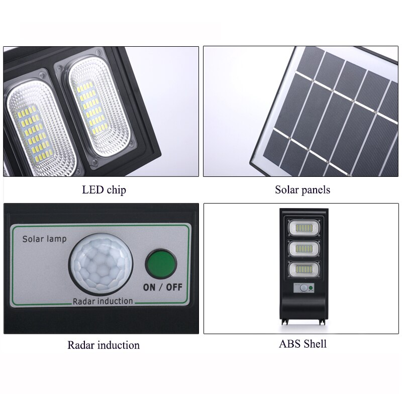 LED solar street light PIR Motion Sensor outdoor Wall Light with pole Adjustable Waterproof IP65 30W Yard Path Home Garden Lamp