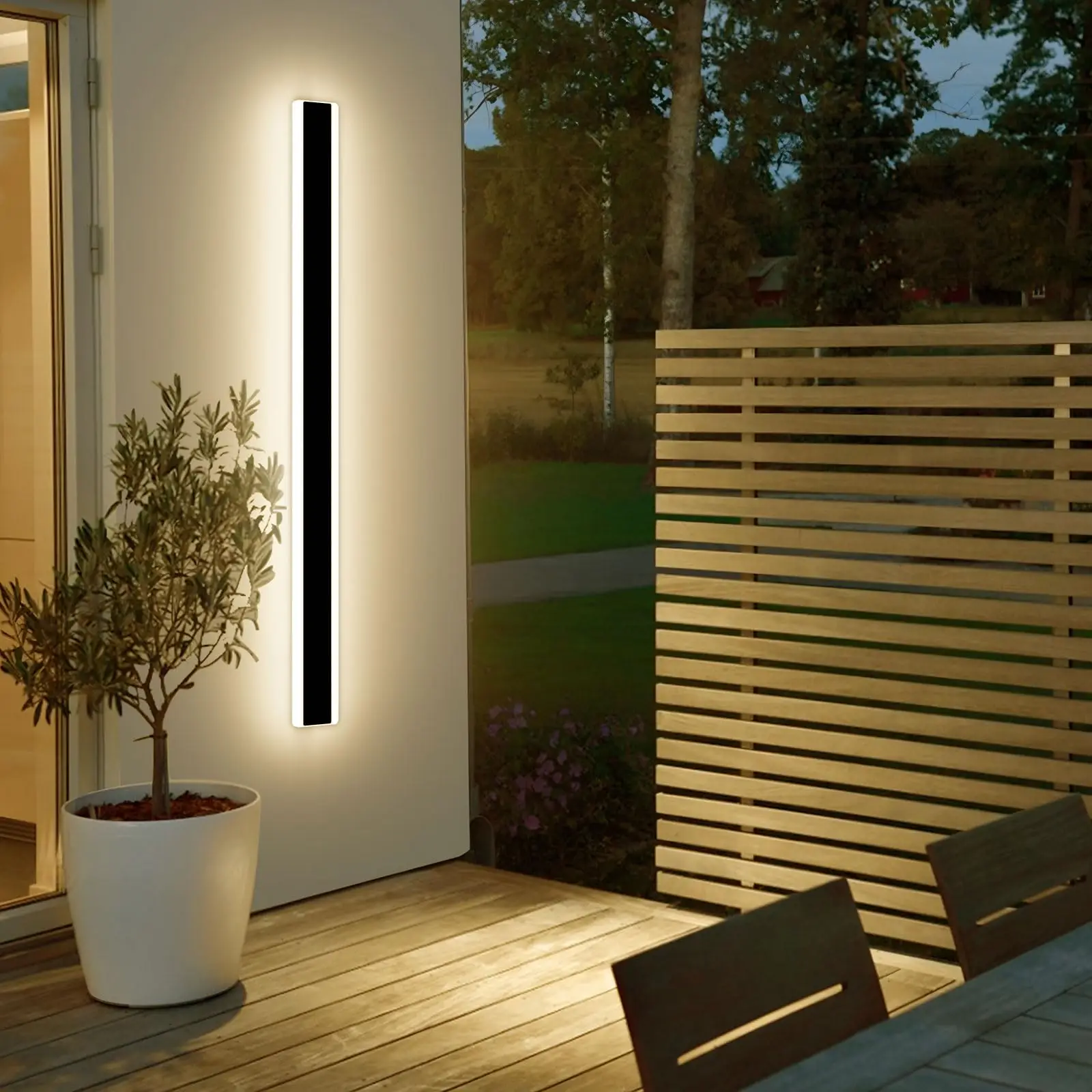 Utendørs moderne vegglampe vanntett lang stripe ledet-vegglampe 110v 220v ip65 regntett hageveranda vegglampe