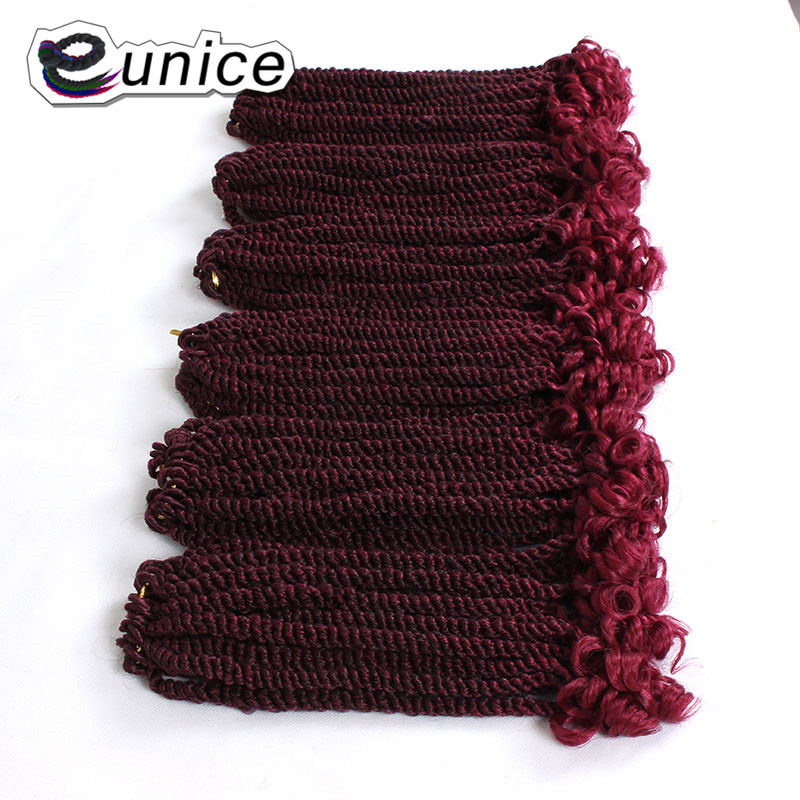 Eunice Haar Für Flechten Syntheic Haar 20 stränge/Pack 12 zoll Havanna Twist Nahen Größe Ombre Lila Häkeln Briads