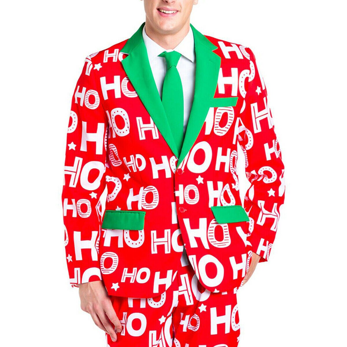 Herr jul kavaj jacka kostym rolig snögubbe snöflinga mönster tryckt kavaj xmas snygga kappor kostymfest: Brev / Xl
