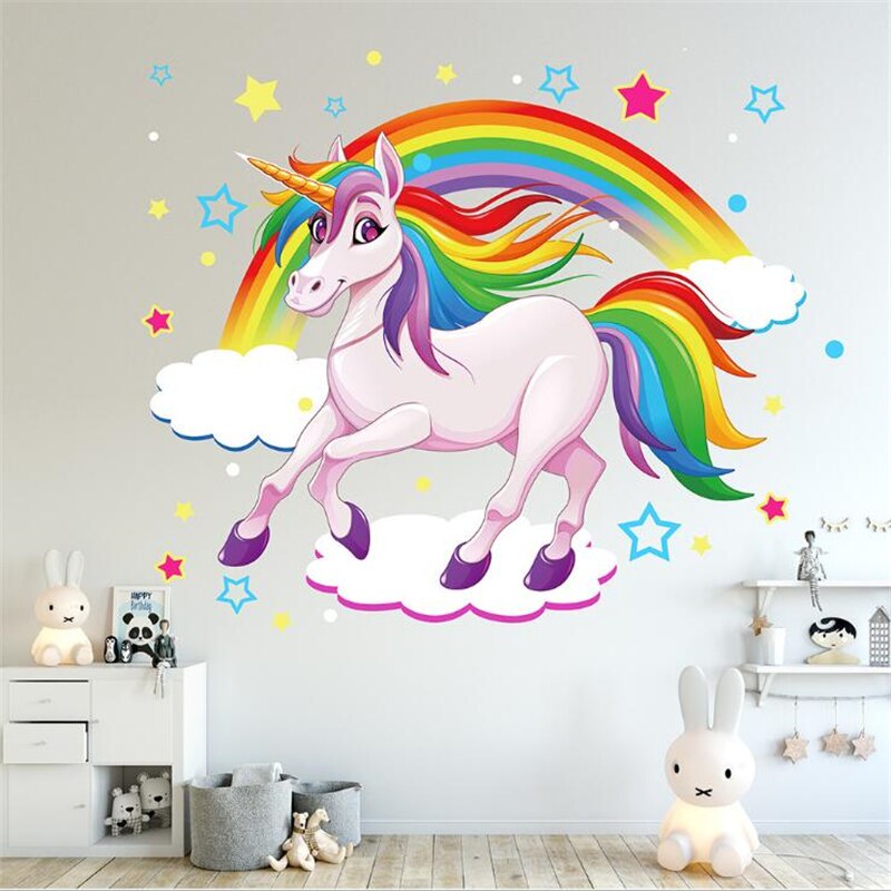 Unicorn väggdekor konst väggmålning sovrum väggdekoration väggdekorationer för barnrum konst väggmålning: 1