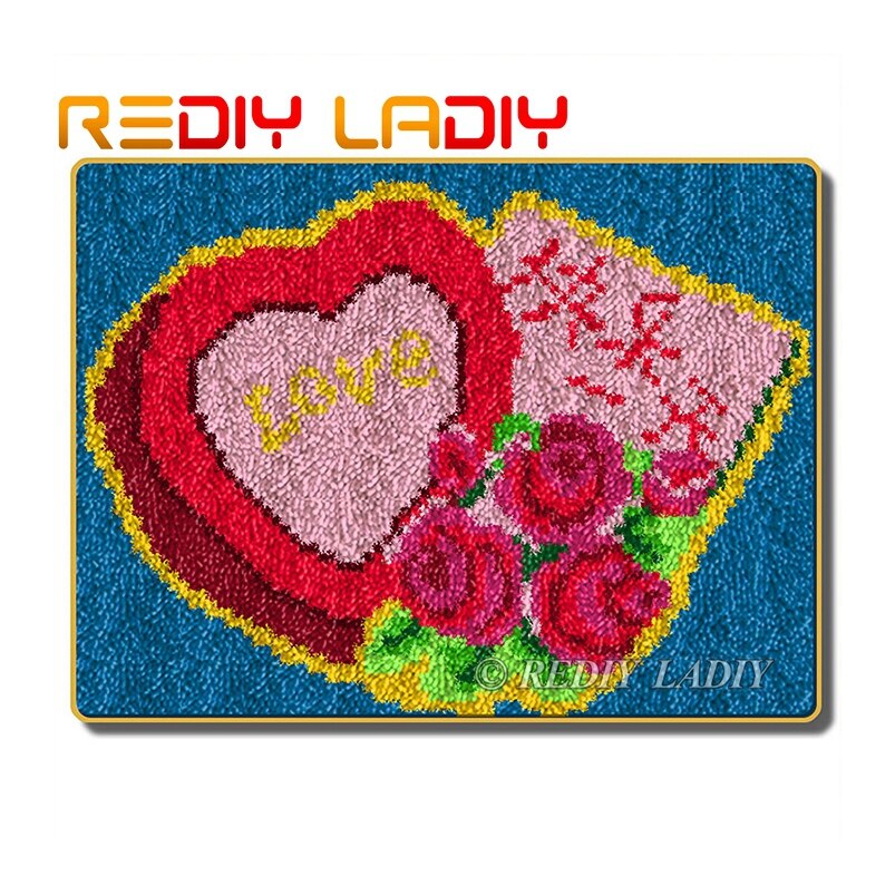 Matta med låskrok gör din egen matta sovande katt virkkudde gör-det-själv matta matta akrylgarn tryckt canvas hobby & hantverk: Zd225