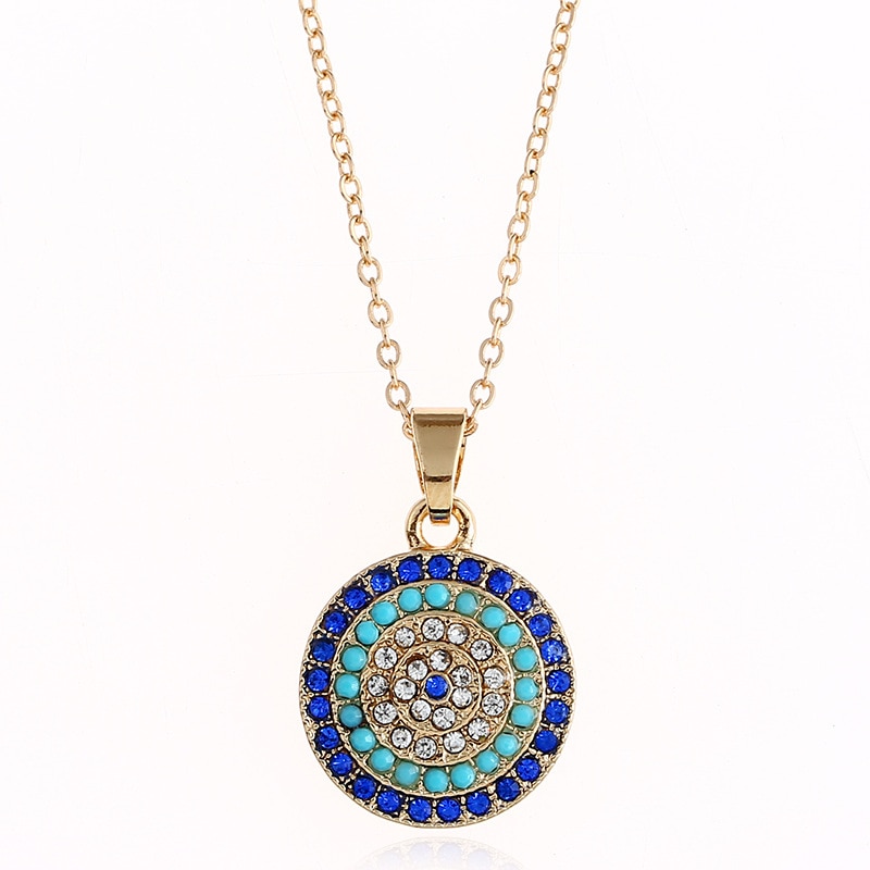 5pcs/set Jewelry Necklace Micro Pave Zircon Turkish Evil Eye set