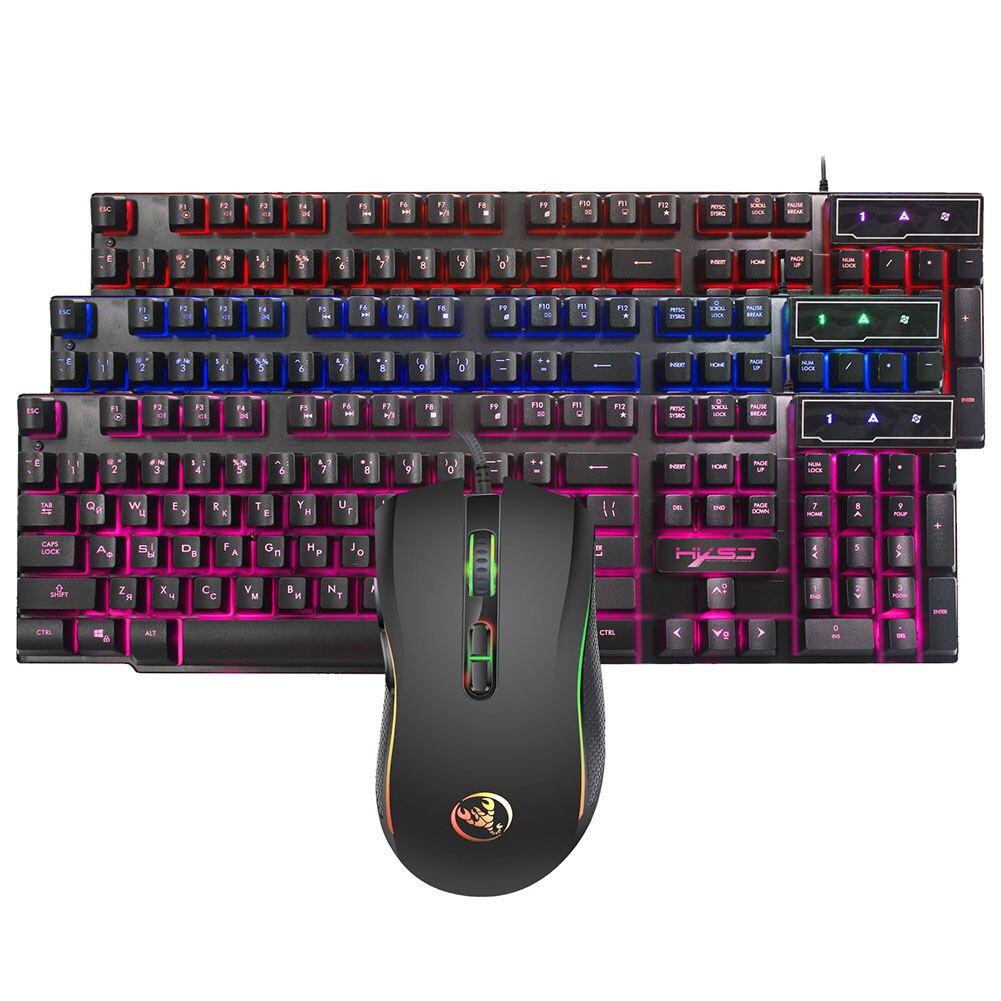 Waterproof Home Gaming Keyboard With Backlit Mechanical Feeling Cool ABS Non Slip USB Port Ergonomic 104 Keys English Russian