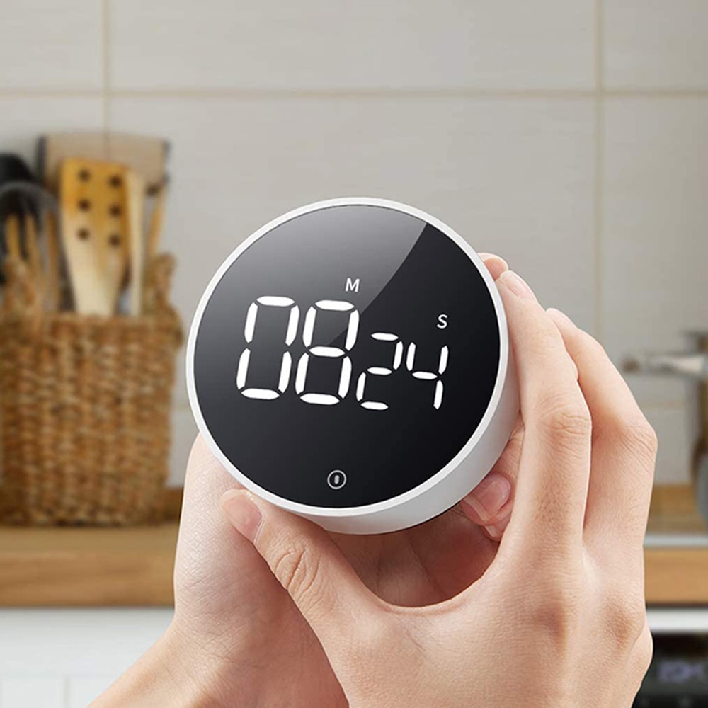 Magnetic LED Digital Timer Electronic Countdown Alarm Clock Kitchen Timers for Cooking Study Stopwatch Shower Mechanical Counter