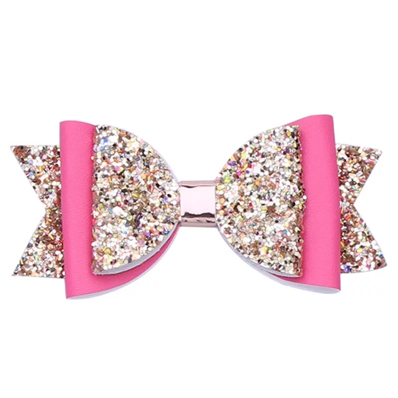 Mixiu Dubbele Laag Glitter Haarelastiekjes Clips Sequin Boog Haarspeld Meisje Haar Accessoires Prinses Party Decor Hoofddeksels Verjaardag
