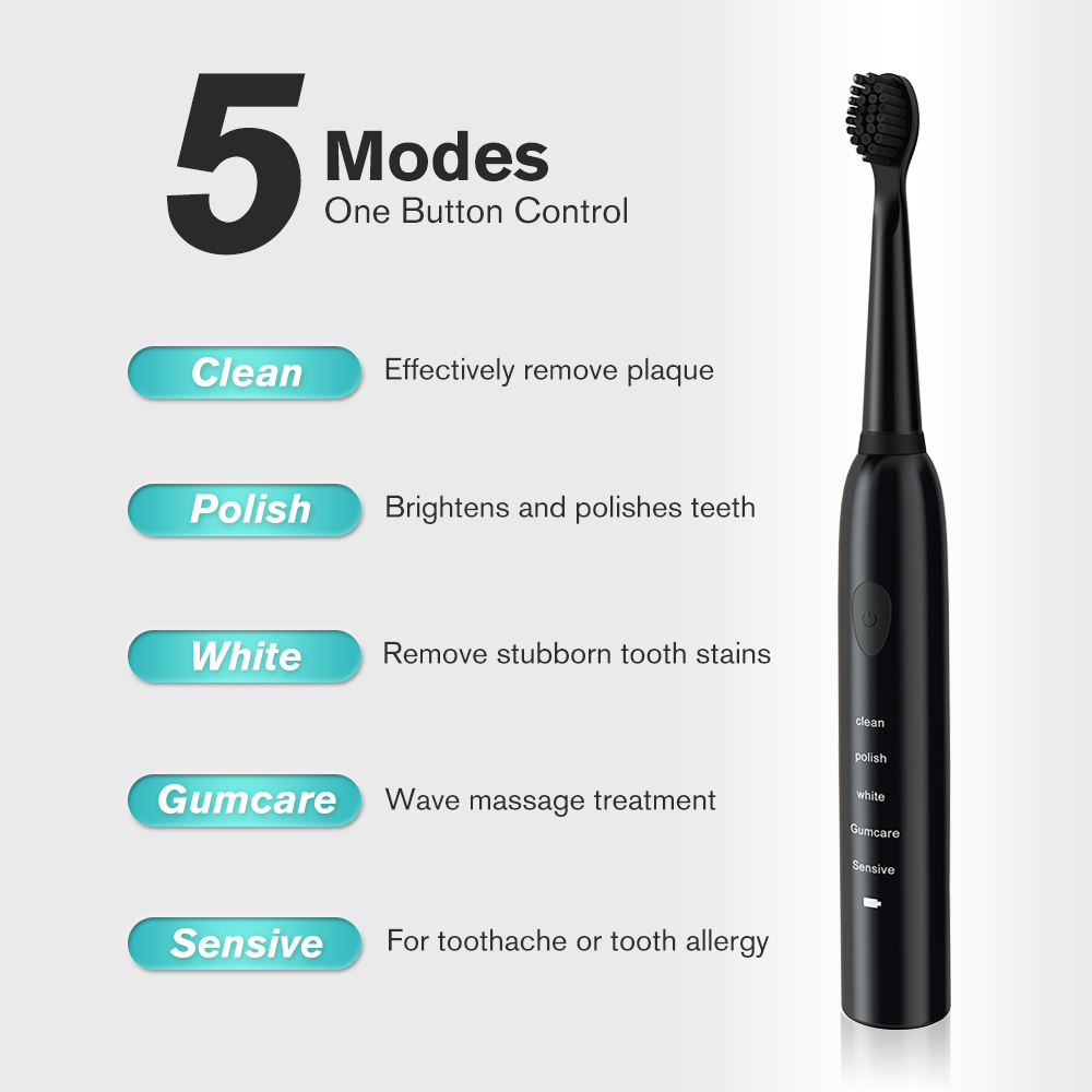 Brosse à dents électrique sonique puissante Ultra sonique USB Charge brosses à dents rechargeables brosse à dents de blanchiment électronique lavable