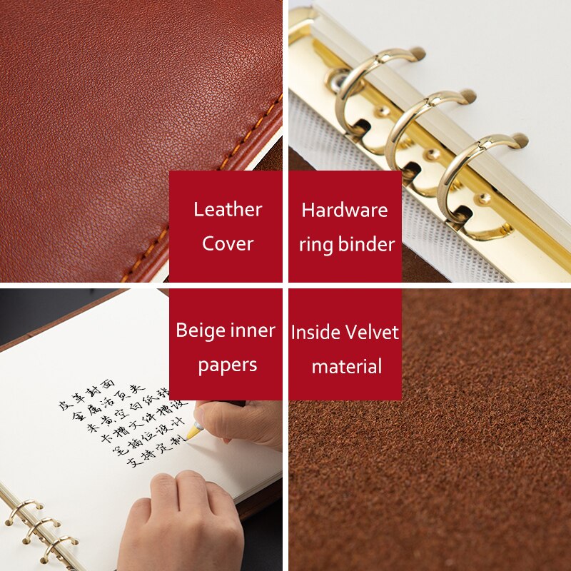 Business A5 Square PU Leather Hardcover Waterproof Blank Journal Diary Notebooks Planner Sketchbook For Drawing