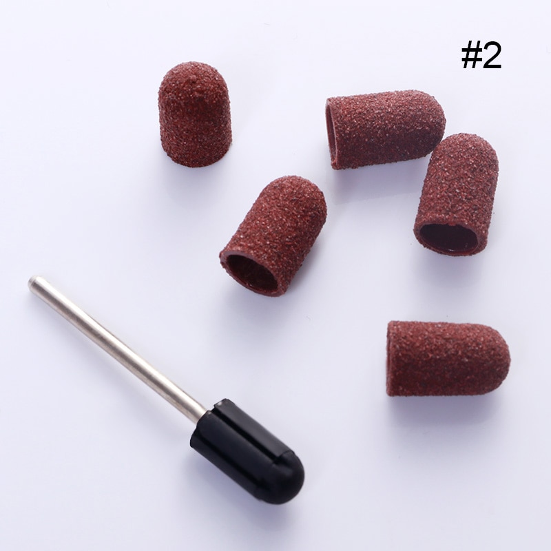 Ponçage dédié tête de meulage des ongles polissage bouchons de sable Art des ongles perceuse Multi taille électrique pédicure Nail Art manucure outil 5 pièces