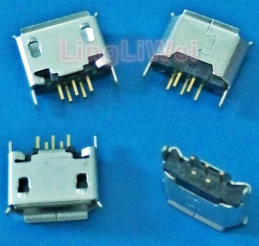 10pcs Vertical MICRO mini USB 5pin female seat 180 degrees jack 5P Direct plug-in USB connector
