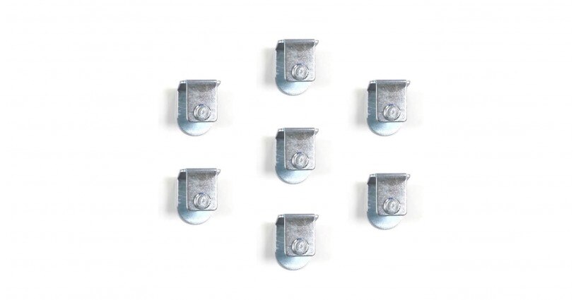 Pack abrazaderas para somier | Apta para patas con tornillo de 10mm |Compatible con somier de 30x40 | Acero