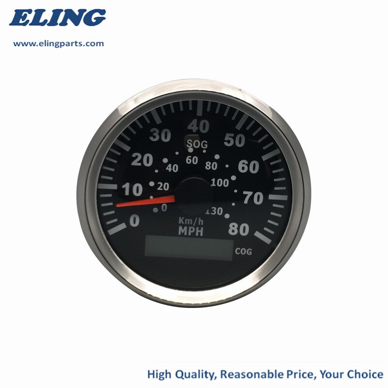 Waterproof 85mm Marine GPS Speedometer Speedo Gauge 80MPH 130KM/H with Backlight 12V/24V