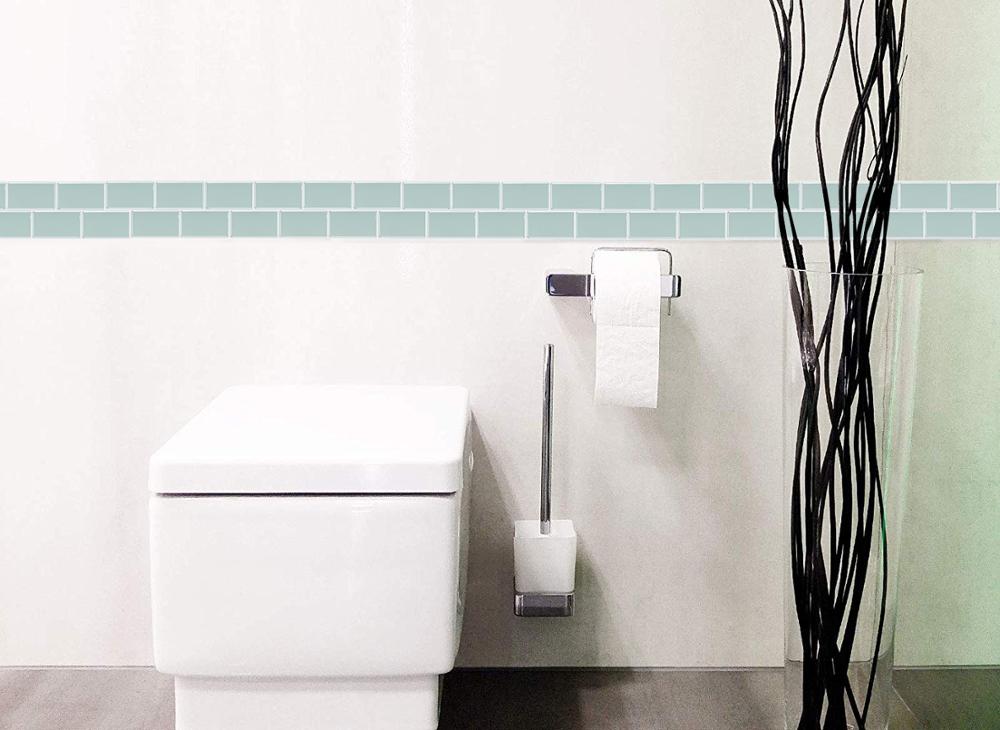 5 sheets -- Small Subway Tiles Strip Waterproof Bathroom Wall Sticker