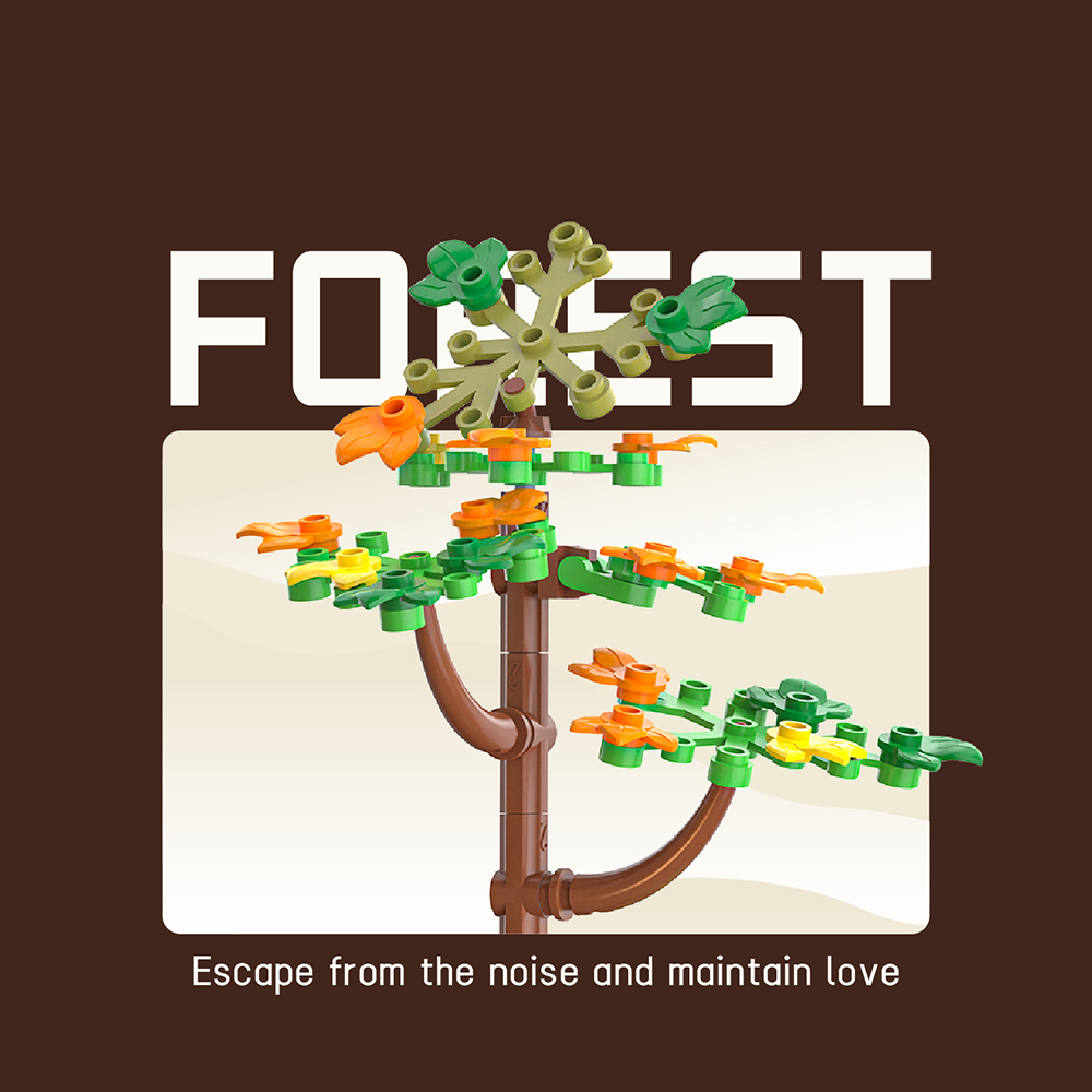 1486PCS Forest House building blocks with LED light Tree Cabin Display Set Buildable brick Kit for Nature Lovers Adults Kids