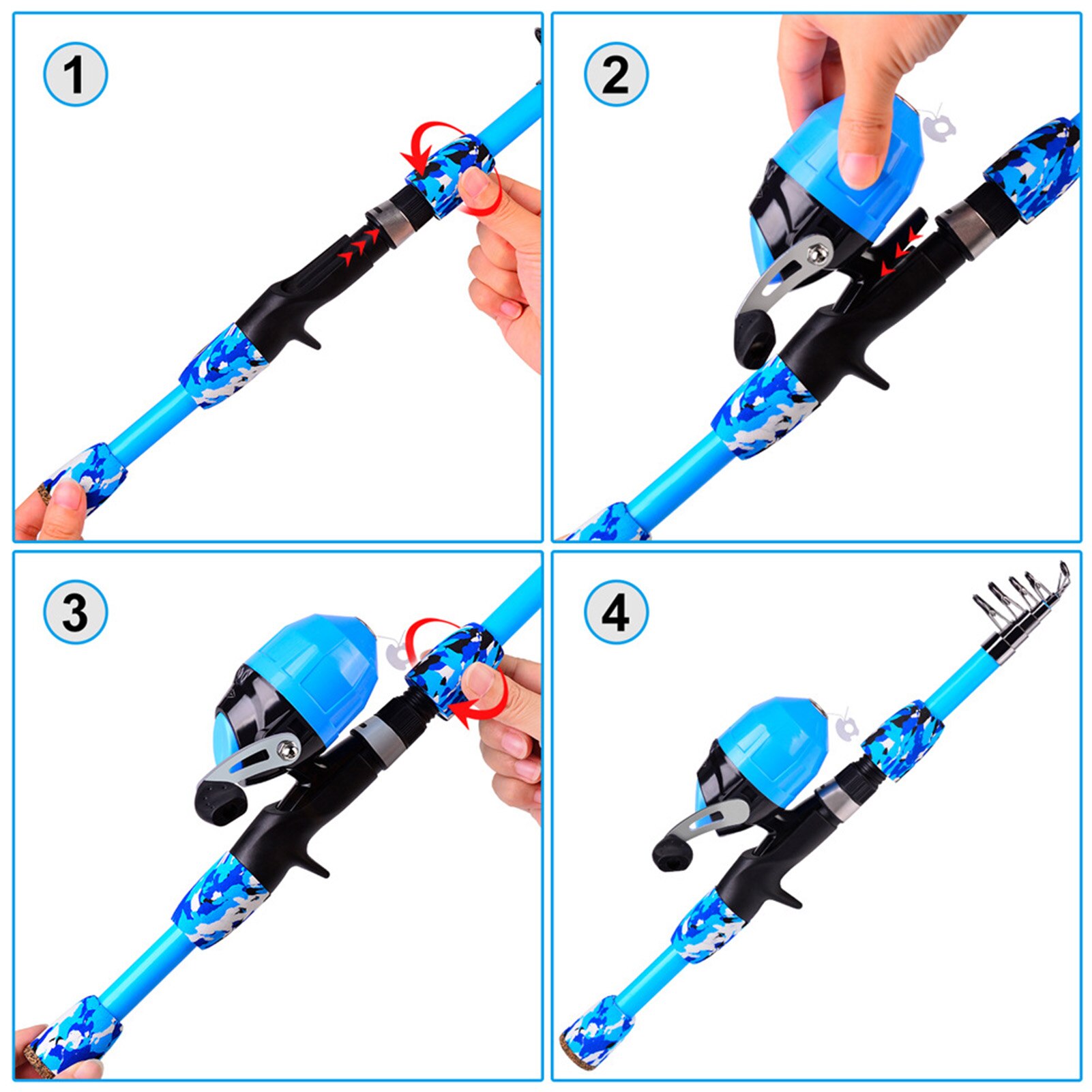 Kids Fishing Pole Set Beginners Portable Fishing Rod Reel Kit Portable Fishing Rod Package With Combination Sea Fishing Reliable