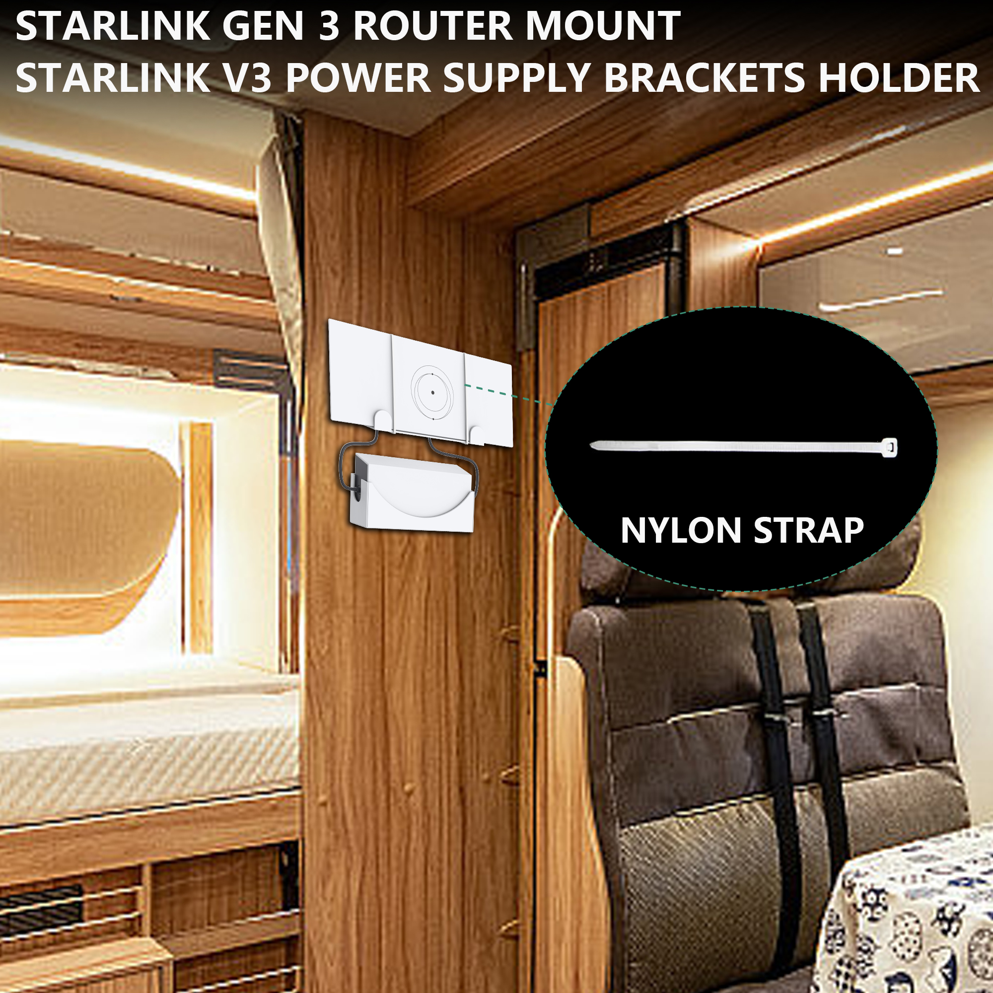 Wall Mounts for Starlink V3 Router and Power Supply, Mounting Accessories for Starlink Router, Metal Starlink Gen 3 Mount Holder