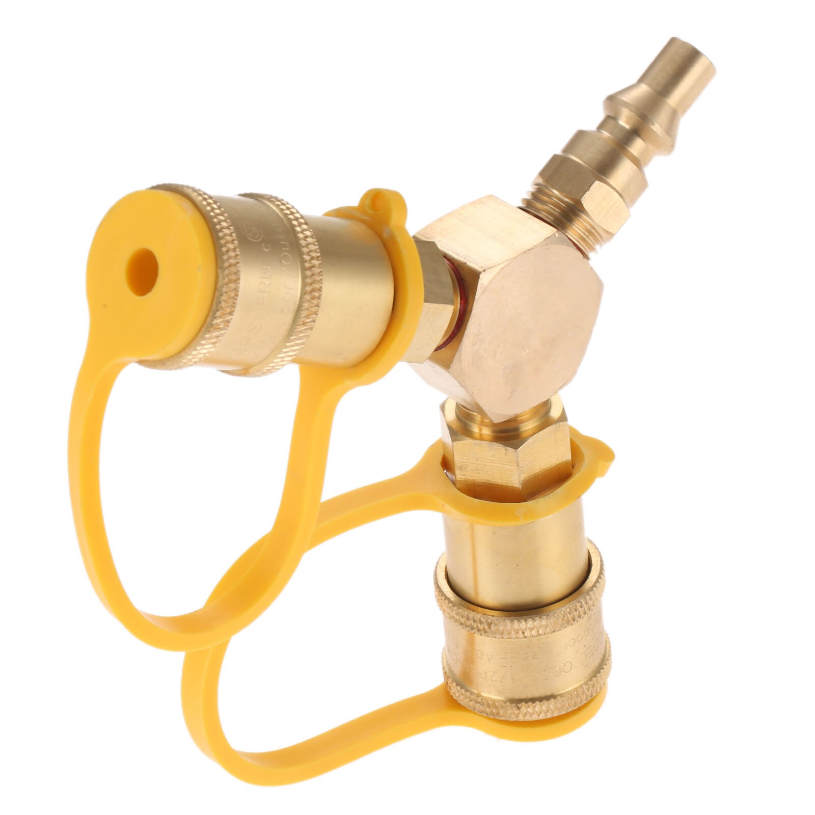 1/4inch RV Propane Quick Connect 2-way Y Splitter Adapter RV Trailer Heavy-duty Solid Brass Hose Joint Motorhome Tabletop Grill