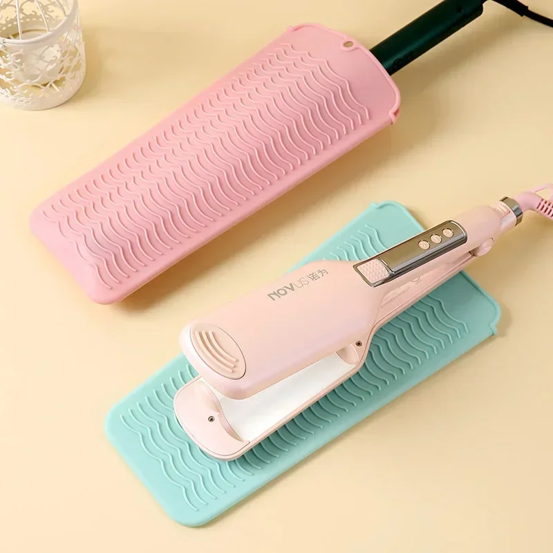 Cubierta de silicona para rizador de pelo, bolsa de almacenamiento para alisador de pelo, rizador de peluquería, estera aislante, bolsa resistente al calor