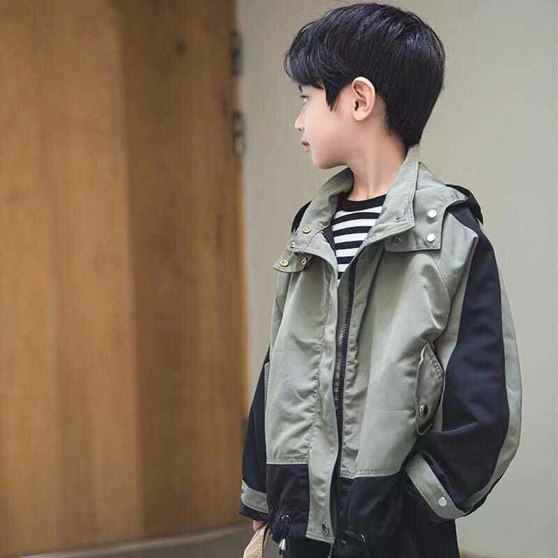Boys hooded windbreaker spring jacket children long sleeve teenage clothes big boys sport coat boys 4 5 6 8 10 12 Yers