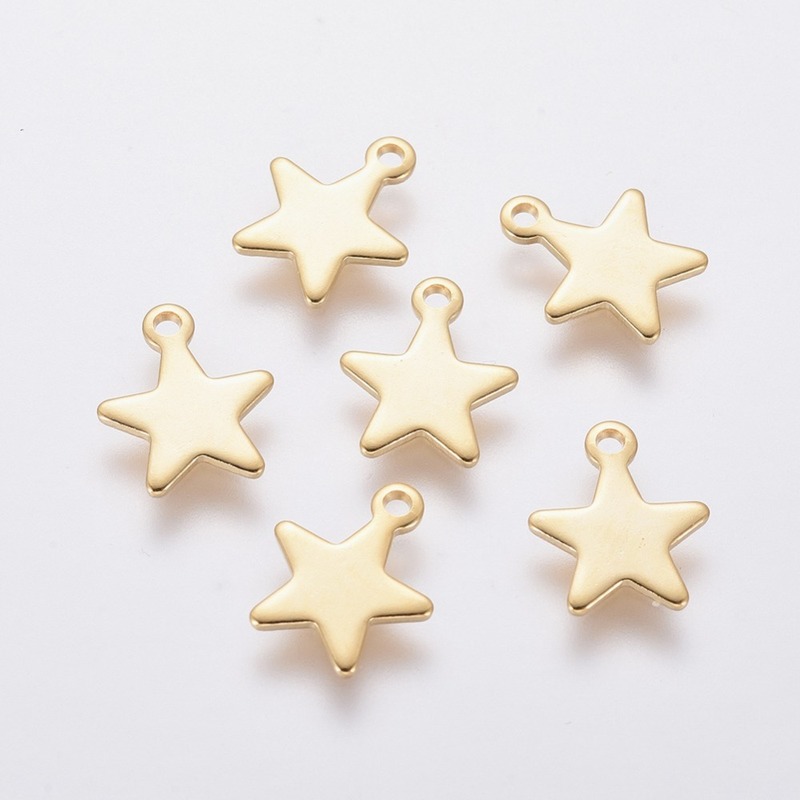 Abalorios de acero inoxidable 304 para fabricación de joyas, accesorio para hacer joyas DIY (mariposa, corazón, flor, llave, Luna, nota Musical, anillo, Estrella redonda plana), 5 ~ 20 piezas