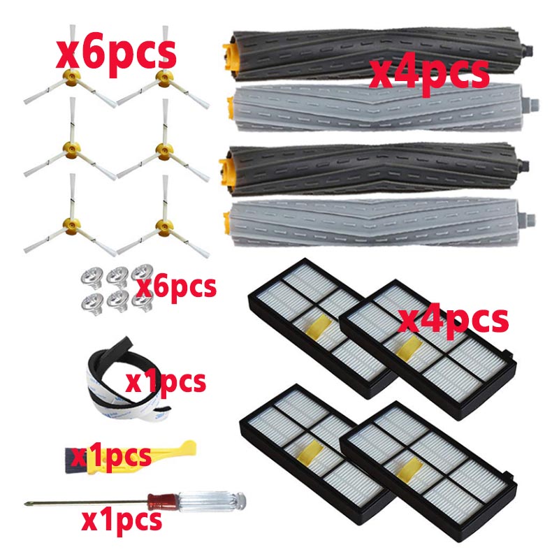 Accessoires Kits remplacement pour iRobot Roomba 800 900 série 870 880 890 960 980 aspirateur côté brosse filtre extracteur: total23pcs-set