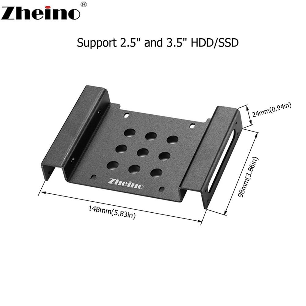 Zheino aluminium Montage Frame 3.5 Inch tot 5.25 Inch Fit voor 2.5 inch 3.5 inch HDD SSD Adapter Bracket harde Schijf Houder