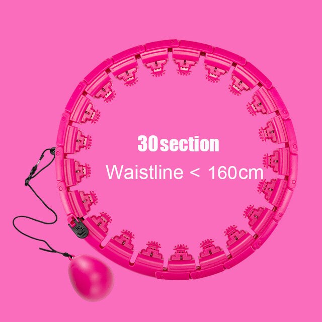 Fitness sport hoop smart opgradering intelligent sport hoop justerbar tynd talje motion gym hoop fitness udstyr hjemmetræning: 30 lyserøde