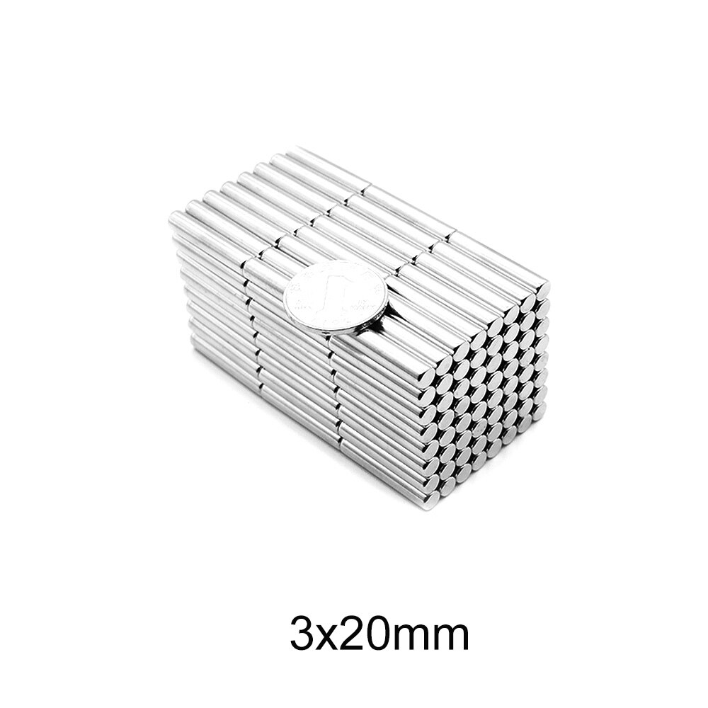 20 ~ 400Pcs 3X20 Kleine Diameter Magneet 3Mm X 20Mm Bulk Kleine Ronde Magneten 3X20Mm Neodymium Disc Magneten 3*20 Sterke Magnetische