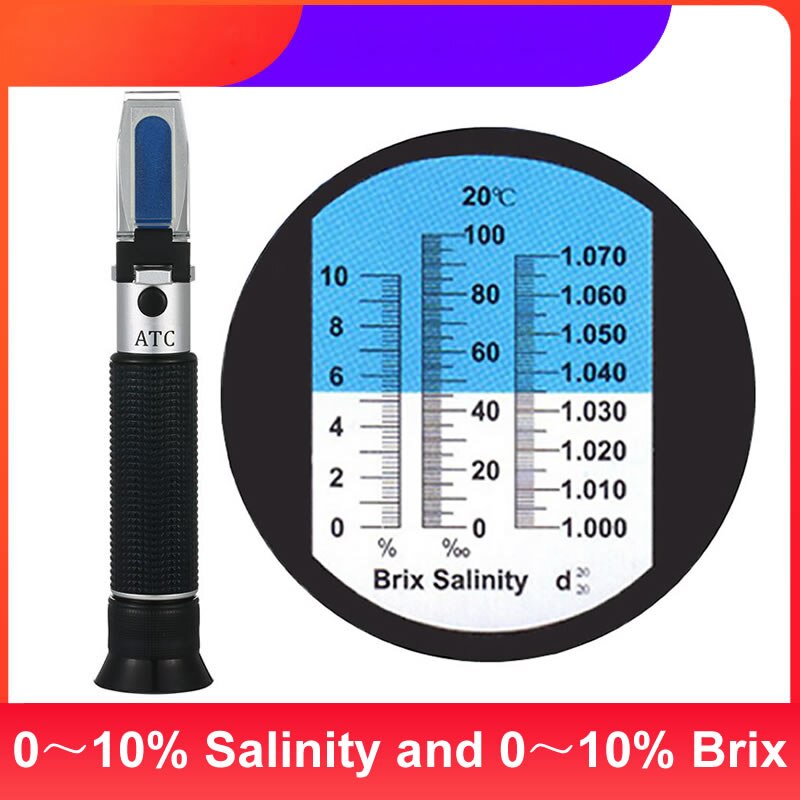 Neue Salzgehalt Meter Refraktometer 0 ~ 10%/0 ~ 28%/0 ~ 100% High-Präzision Meer Wasser hydrometer Für Salz Lösung Konzentration Prüfung: 0-10