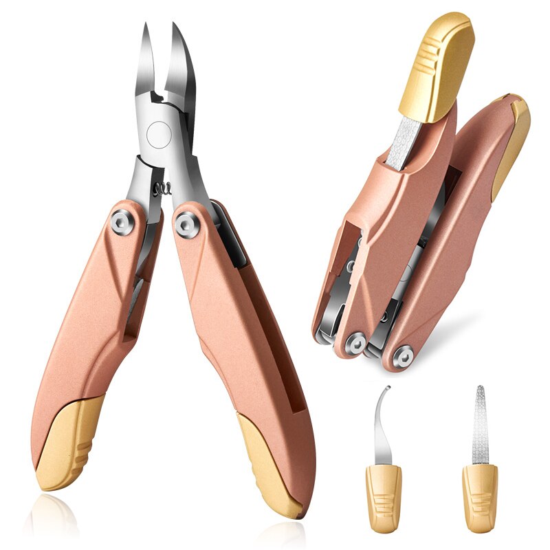 1Pc Dikke Nagelknipper Rvs Teen Nagel Nipper Pedicure Vouw Cutter Voor Hard Nail Trimmer Manicure gereedschap
