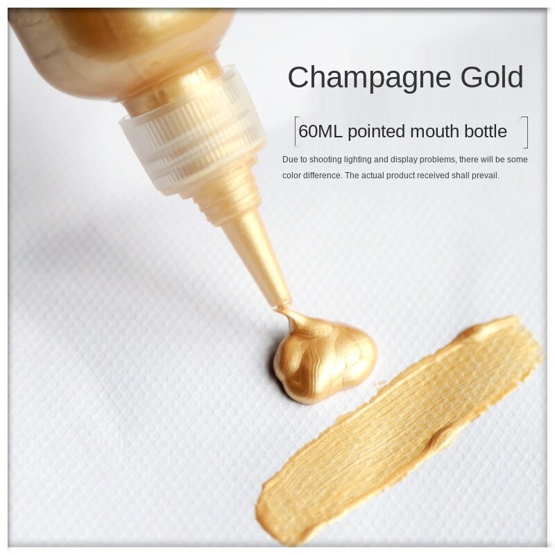 60ml Gold Paint Metallic Acrylic Paint,waterproof Not Faded for Statuary Coloring DIY Hand Clothes Painted Graffiti Pigments