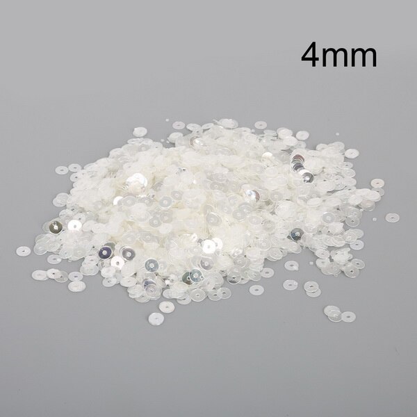 Wit/Mix Kleur 3/4/5/6mm (1500-10000 stks) ronde Platte Sequin, voor sieraden maken kleding accessoires diy art decoratie: 4mm White 4000pcs