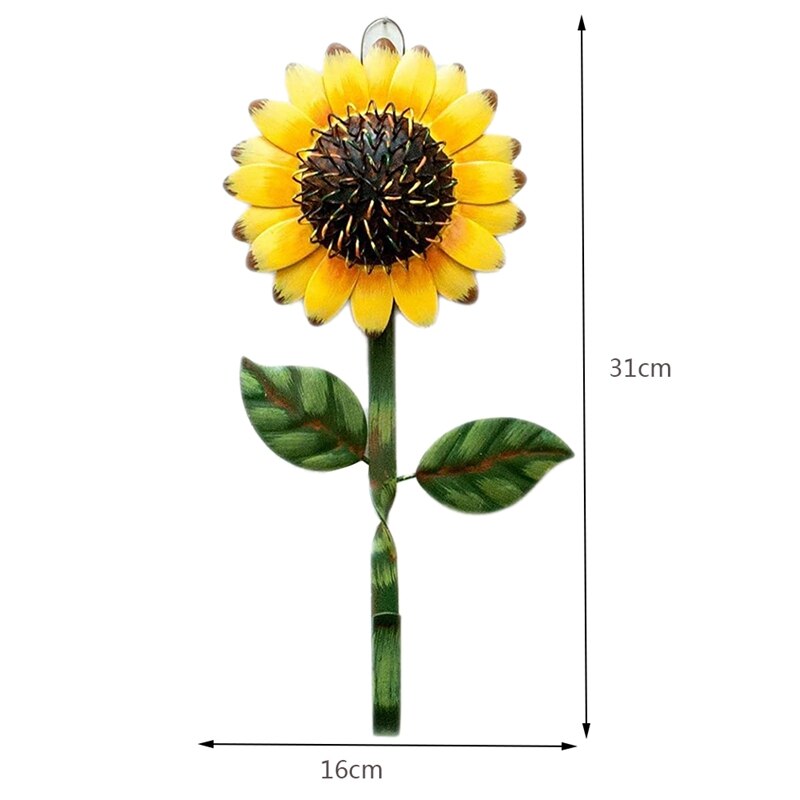 2 ganchos decorativos Vintage, gancho de girasol de Metal para llaves, colgadores de pared de cocina, decoración de pared, gancho de pared de Metal, accesorios, soporte para