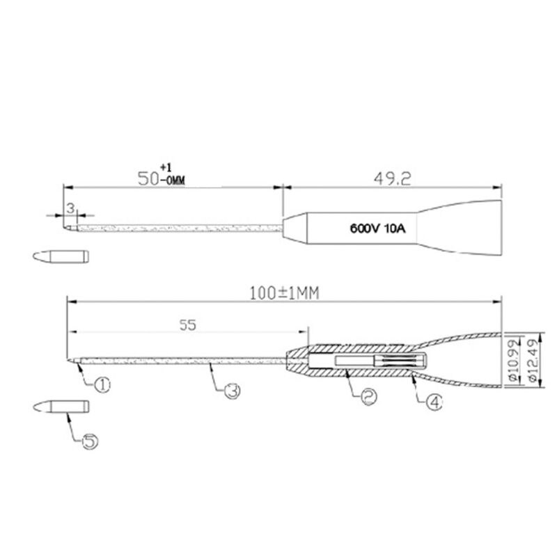 Aiguille multimètre 1mm broche sonde Non destructrice pour fils de Test 2mm